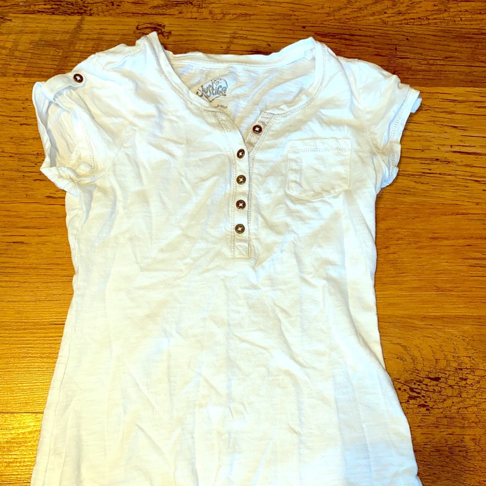 White justice shirt